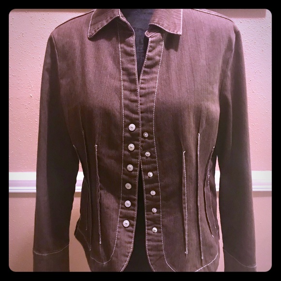 Dress Barn Jackets & Coats Dress Barn Brown Denim Jacket Poshmark